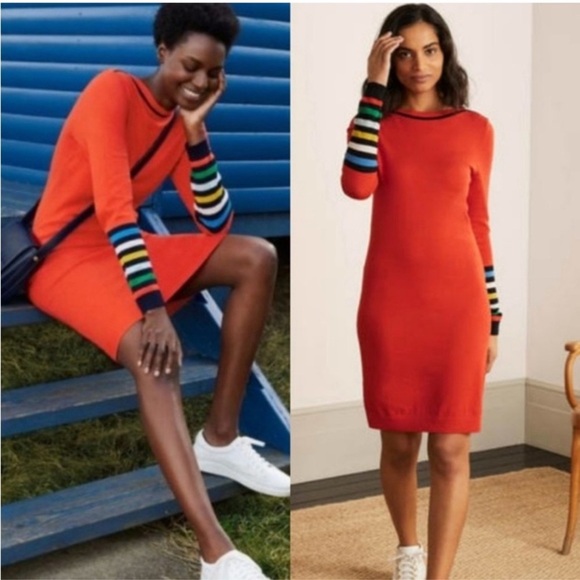 Boden Alba Long Sleeved Boat Neck Knit Dress size 6 - Picture 1 of 10